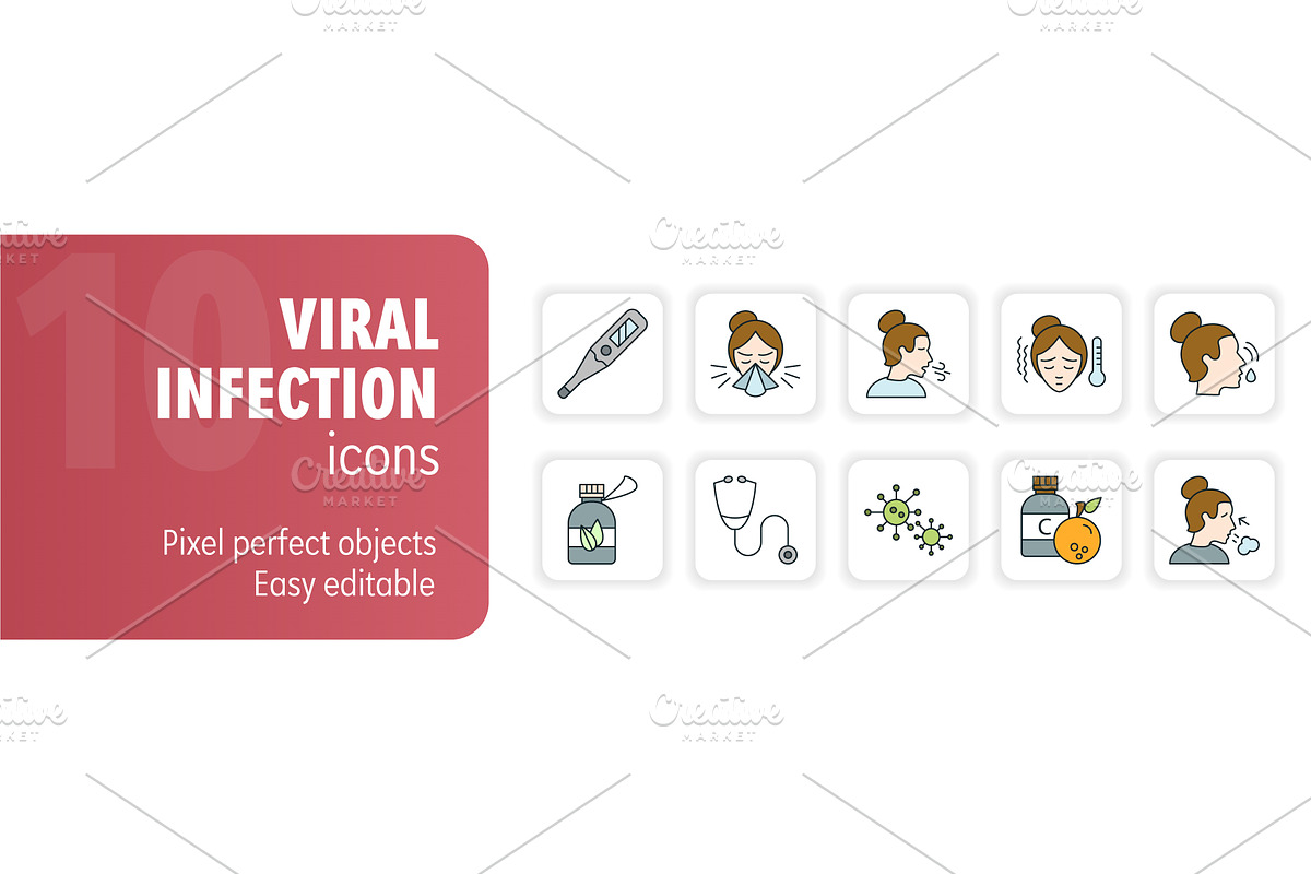 Viral infection symptoms and, a Healthcare Illustration by Aimagenarium@gmail.com