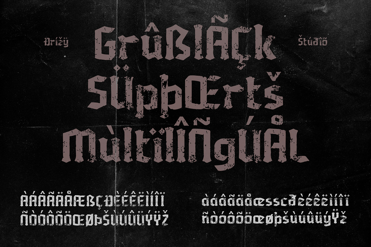 Grublack - Vintage Blackletter Font, a Blackletter Font by Drizy (Photo 5 of 10)