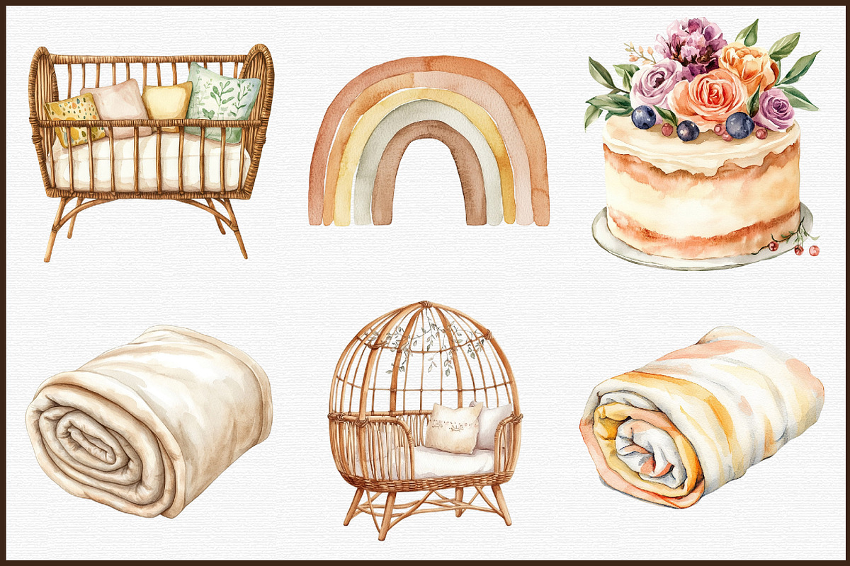 Neutral Boho Baby Shower Doodle Clip, an Illustration by Sublimation Artist (Photo 3 of 6)