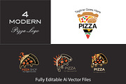 Modern Pizza Logo Collection, a Branding & Logo Template by YUDesignStore (Thumbnail 1 of 12)
