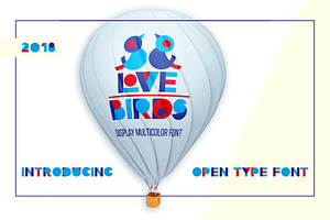 LOVE-BIRDS multicolor font, a Sans Serif Font by Zimages