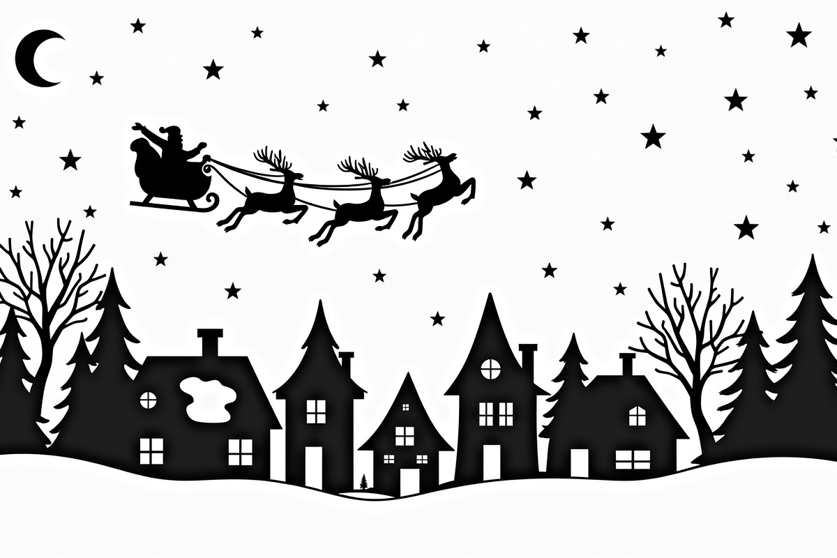 Christmas Night Silhouette Set, an Illustration by BIPLOB EXPERT (Photo 4 of 21)