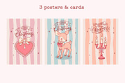 Coquette Christmas Clipart Patterns, a Seasonal Illustration by Bielousova Art (Thumbnail 5 of 8)