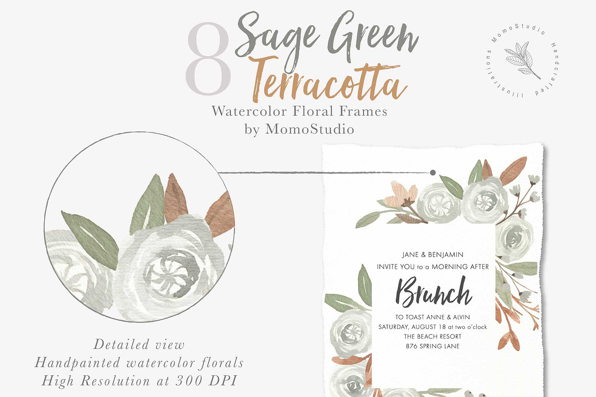 Sage Green Terracotta Botanicals, an Illustration by Momo Studio (Photo 5 of 11)