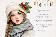 Grey Christmas Clipart 79 PNG, a Seasonal Illustration by EleSArtDesign (Thumbnail 4 of 5)