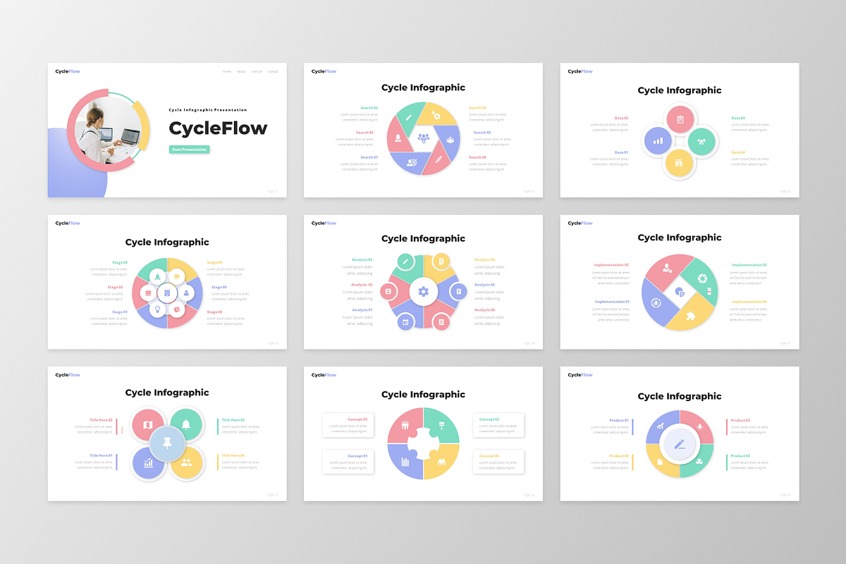 CycleFlow - Cycle Infographic, a Presentation Template by GraphauseProject (Photo 3 of 6)