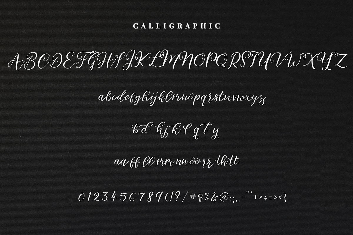 Calligraphic/Modern calligraphy font preview 4