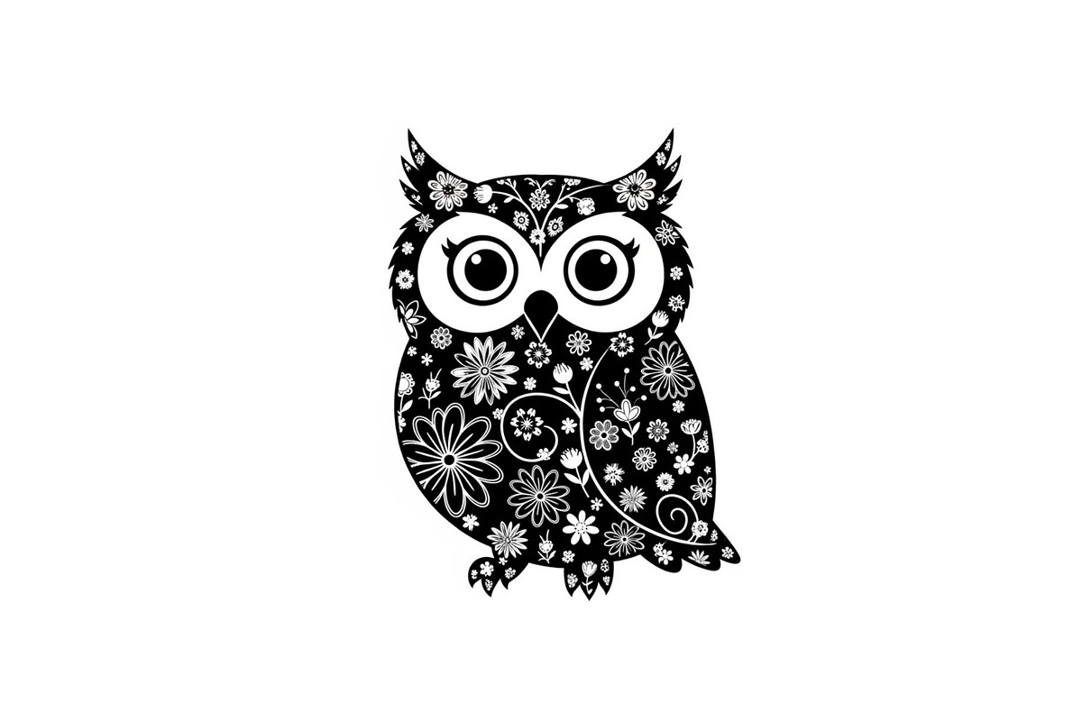 Cute Owl Silhouette Bundle, an Illustration by yasushie (Photo 8 of 31)