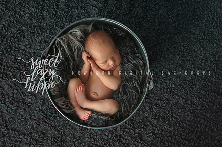 Vintage Bucket Newborn Backdrop