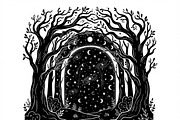 50 Mystical Galaxy Forest Silhouette, a Technology Illustration by Amazin_art (Thumbnail 19 of 34)