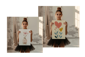 BALLERINA Holding Poster Mockup