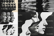 24 Black Optical Illusion Faces, a Person Illustration by Incomelion (Thumbnail 4 of 6)