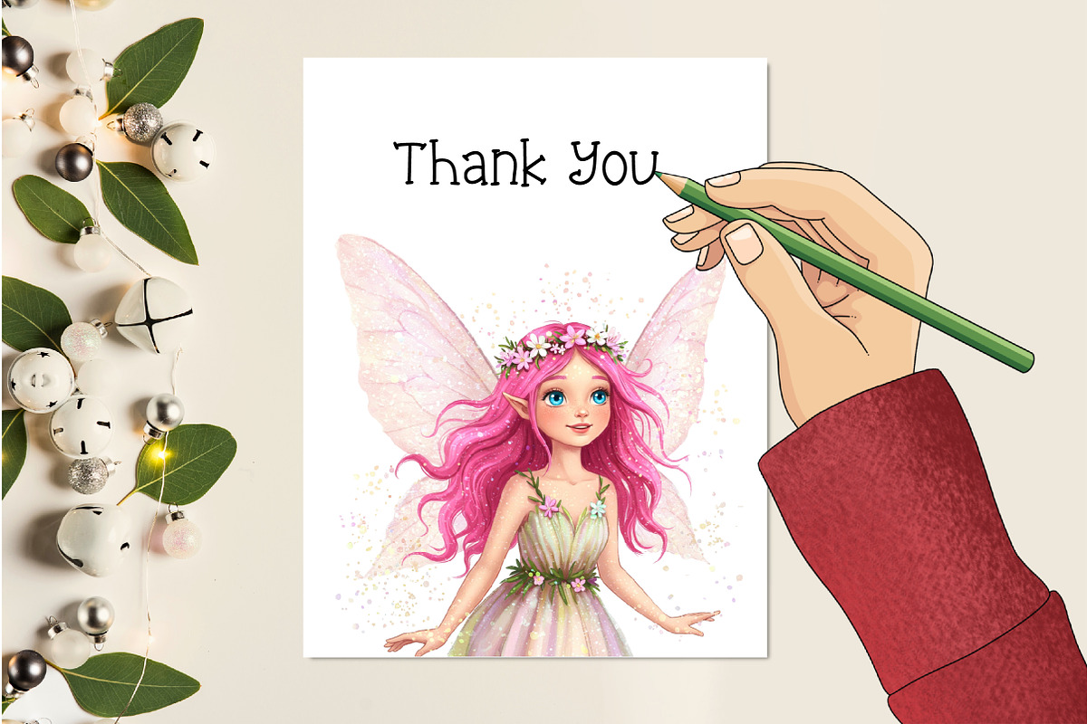 Watercolor Magical Garden Pink Png, an Illustration by Creative Art (Photo 7 of 8)