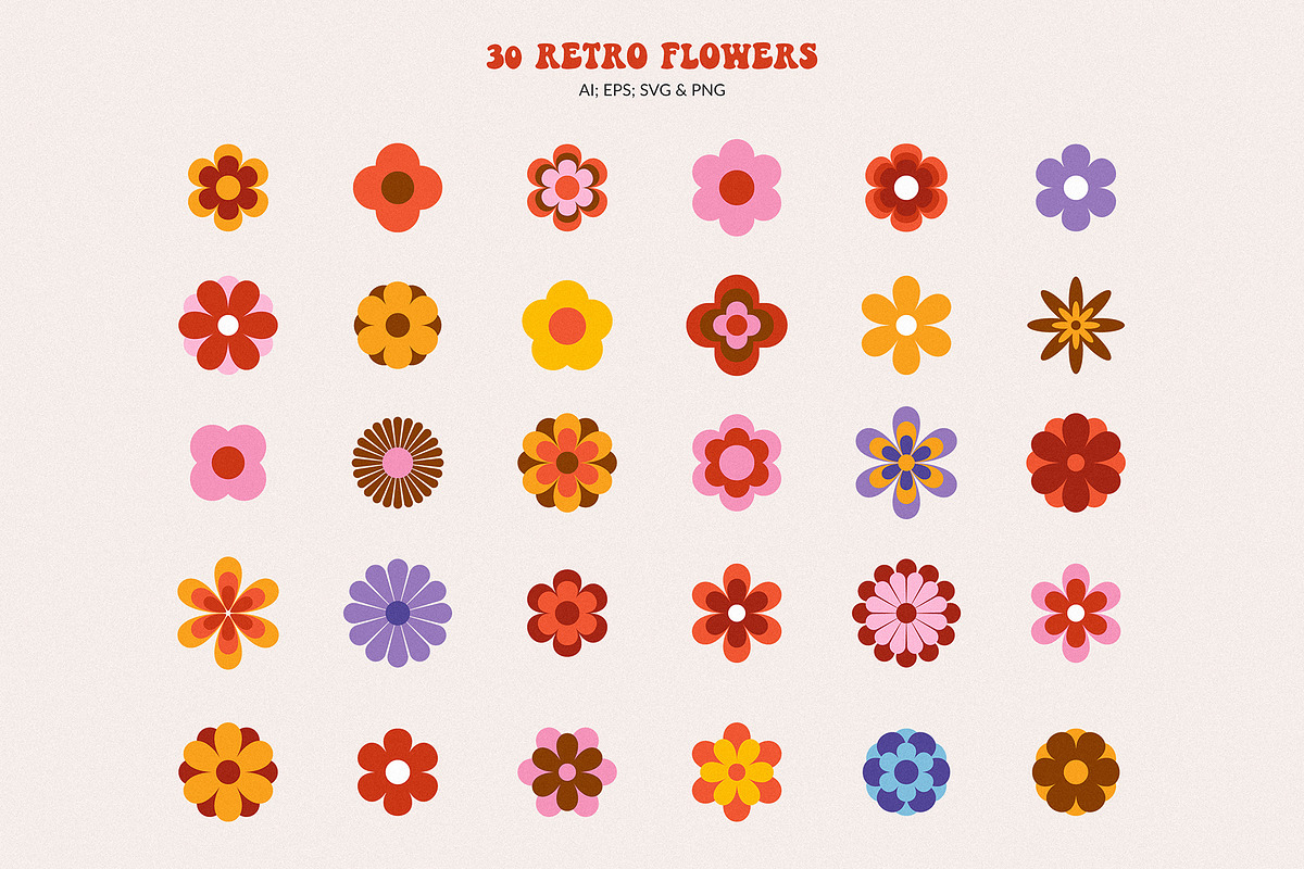 Retro Vibes Graphic Set 60s 70s, an Illustration by May Motif (Photo 7 of 23)