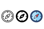 Stylized Compass Vector Icon Set, a Solid Icon by Artonix (Thumbnail 2 of 2)