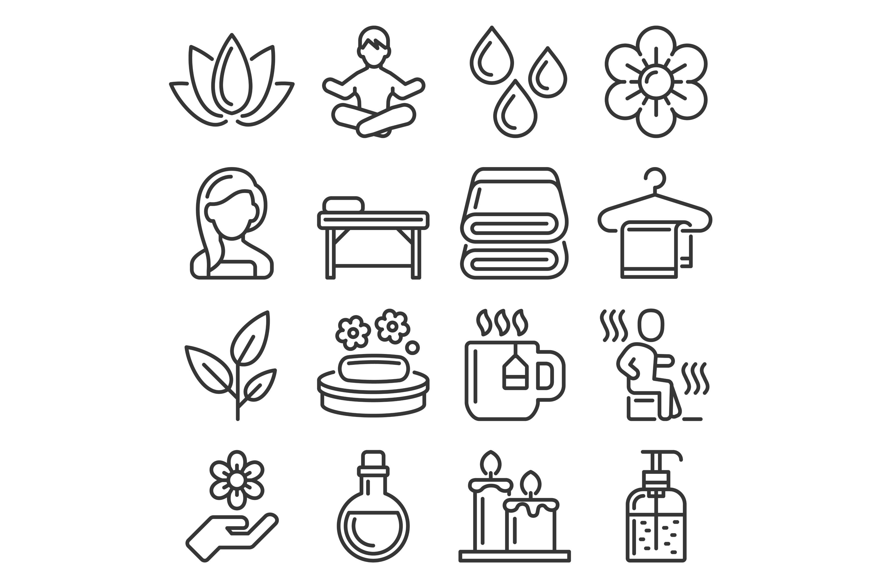 Spa and Relax Icons Set on White, an Object Graphic by in8finity