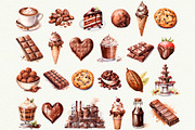 Chocolate Watercolor Clipart, a Food Illustration by Anna Design Studio (Thumbnail 3 of 7)