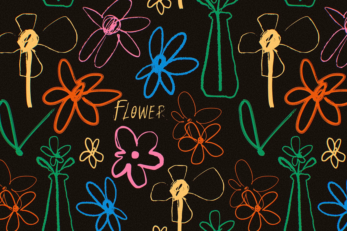 Scribbled flowers, a Decorative Illustration by Twisted Tail (Photo 5 of 6)