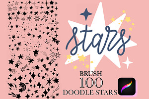 Doodles stars brush stamps