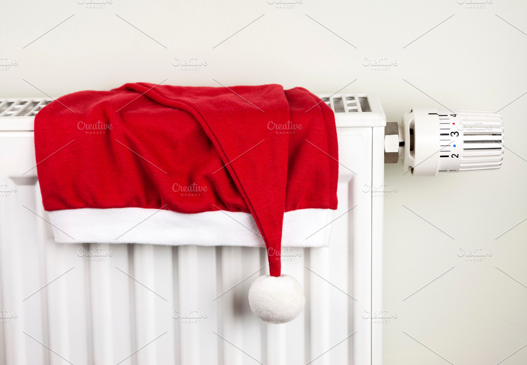 Christmas hat and radiator, a Holiday Photo by BOOCYS