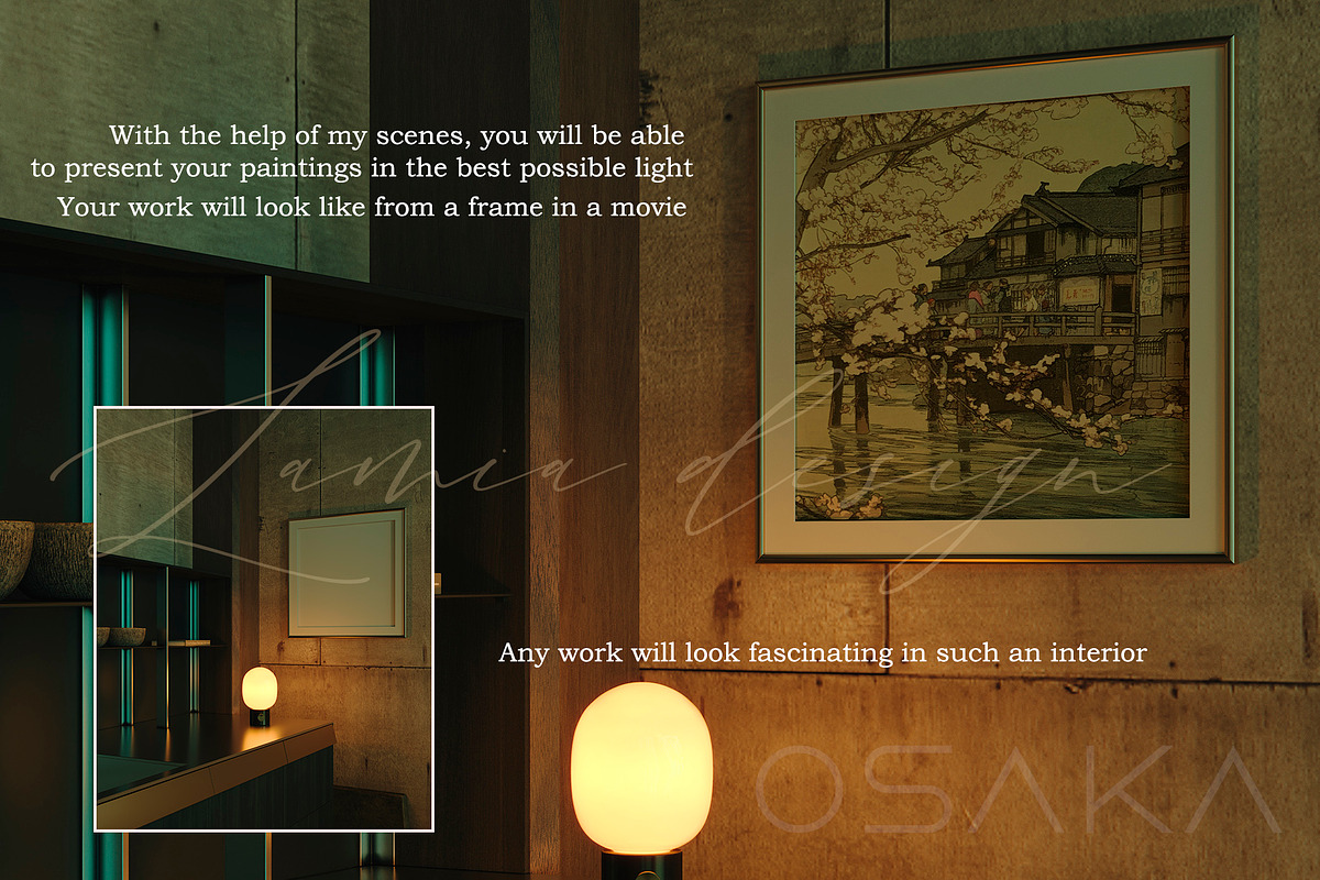24 Japanese Style Art Mockups Frame, a Household Mockup by LAMIA DESIGN (Photo 8 of 21)