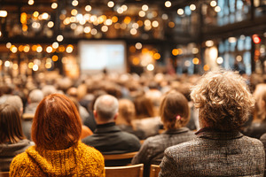 Audience attending a seminar in a well-lit and modern conference setting, a Business Photo by AS photostudio
