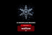 snow & snowflakes photoshop brushes, a Brush Add-On by Walllow Creatives (Thumbnail 1 of 3)