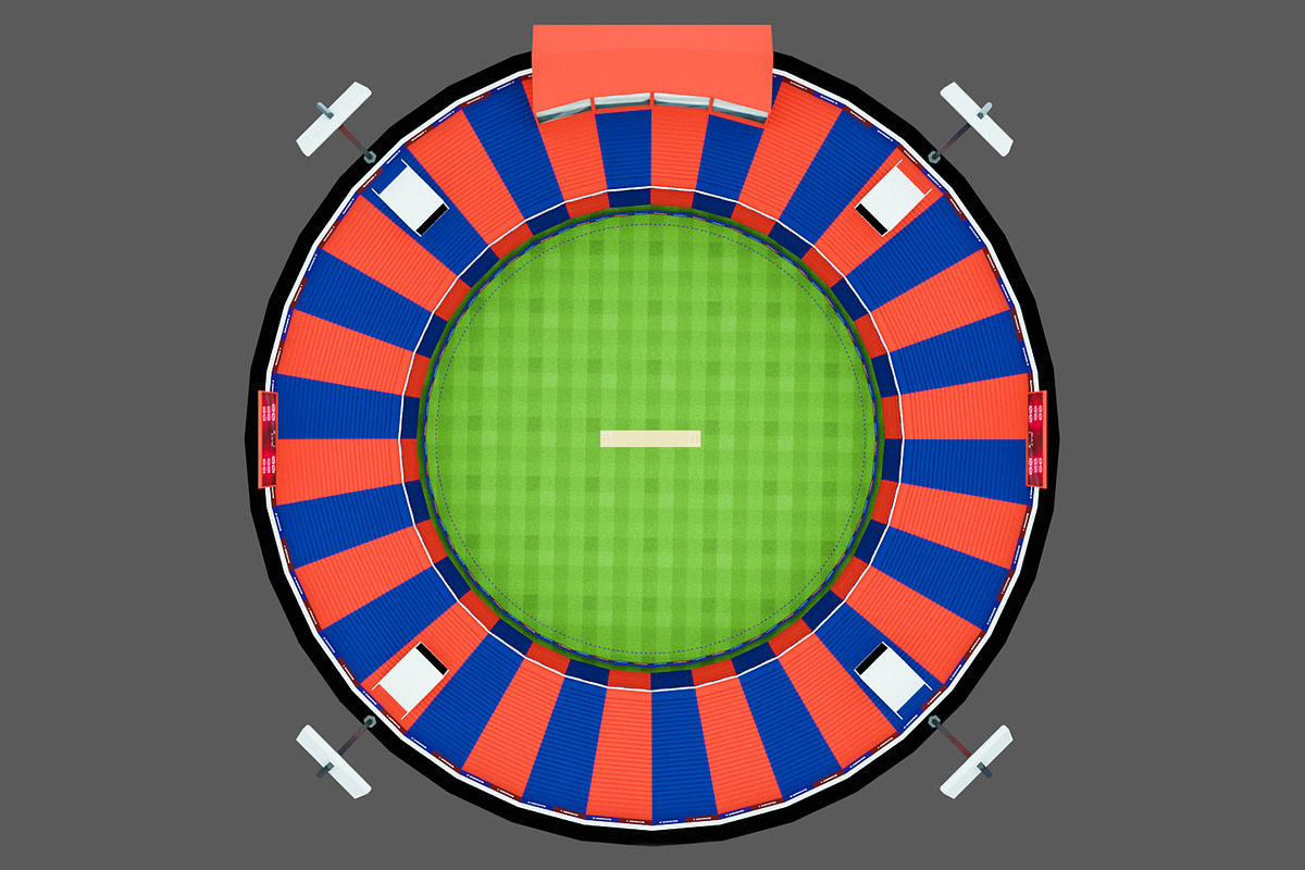 Cricket stadium Lowpoly Game ready, an Architecture 3D Model by MockupShelf (Photo 4 of 6)