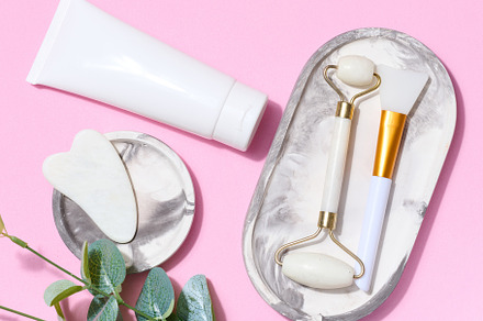Plastic tube and jade hand massager and beauty treatment scraper, a Beauty & Fashion Photo by ndanko