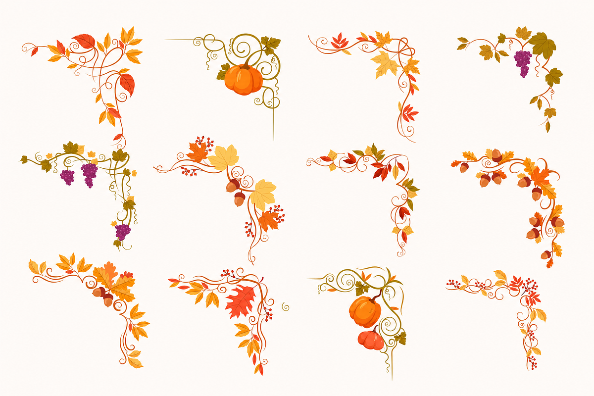 Autumn Frames Illustrations, a Seasonal Illustration by Anna Studio (Photo 11 of 13)