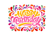 Happy Birthday Lettering Design, a Decorative Illustration by Vector beauty (Thumbnail 2 of 3)