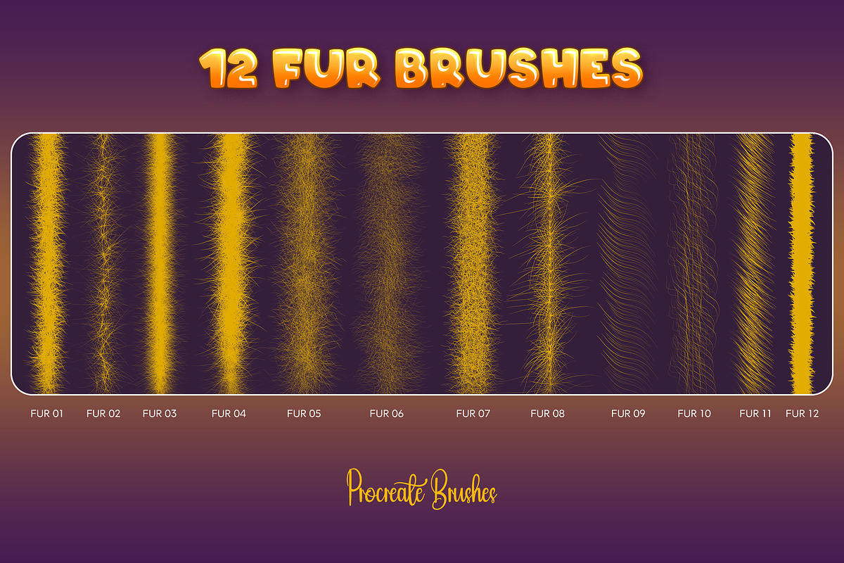 Fur Procreate Brushes, a Brush Add-On by Andrew Skoch Design (Photo 9 of 9)