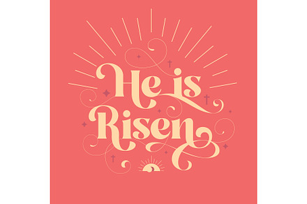 Easter He is Risen title lettering