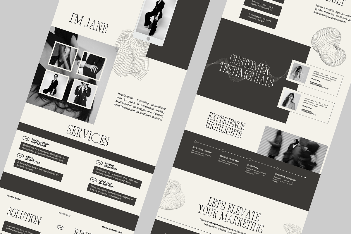 Portfolio Canva Website Template, a Landing Page Template by Anna Design Studio (Photo 5 of 8)