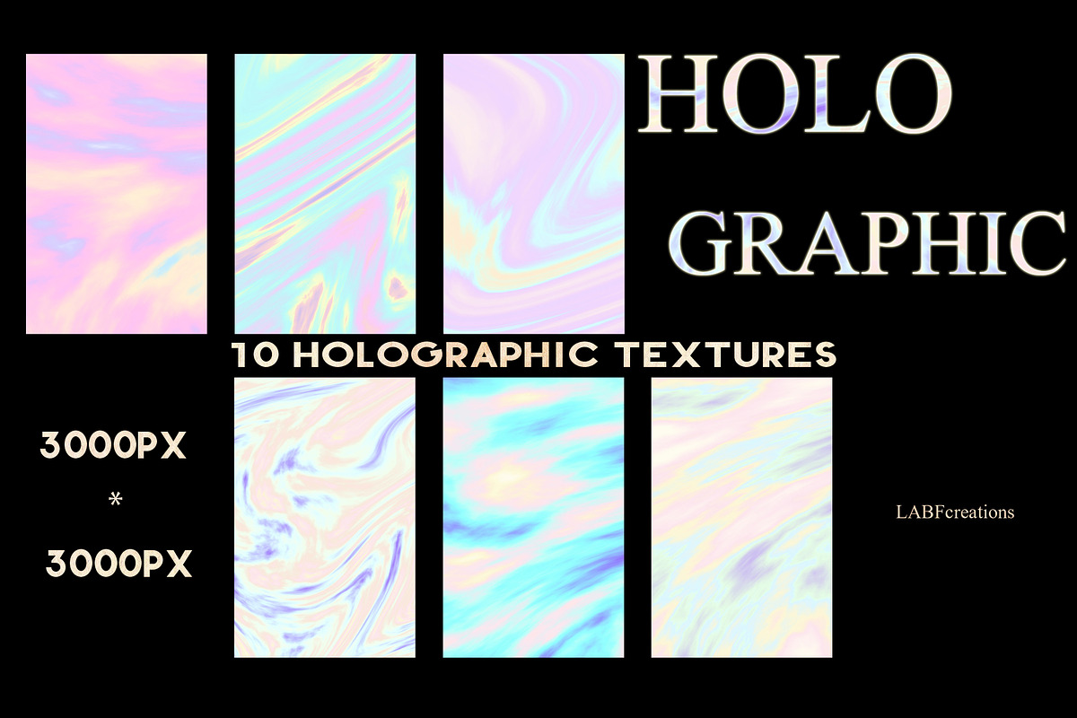 50% OFF 10 Holographic Textures, a Texture Graphic by LABFcreations (Photo 3 of 3)