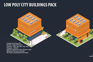 Low Poly City Buildings Pack 2