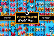 3D Crochet Coquette Bows Patterns, a Pattern Graphic by Creative Store (Thumbnail 1 of 5)