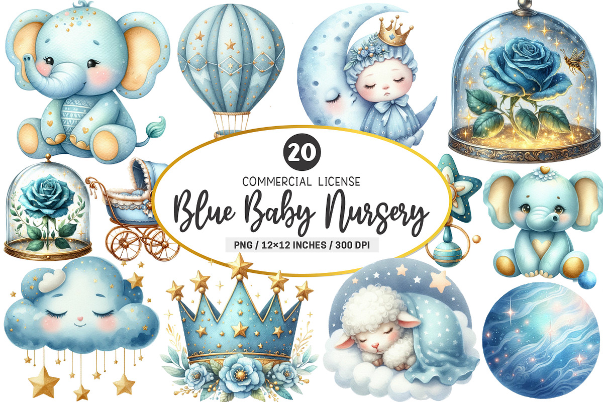 Little Prince Blue Baby Nursery Clip, an Illustration by SinaCreation (Photo 1 of 5)