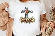 Christmas Cross With Lights Clipart, an Illustration by Canvas Craft (Thumbnail 4 of 7)