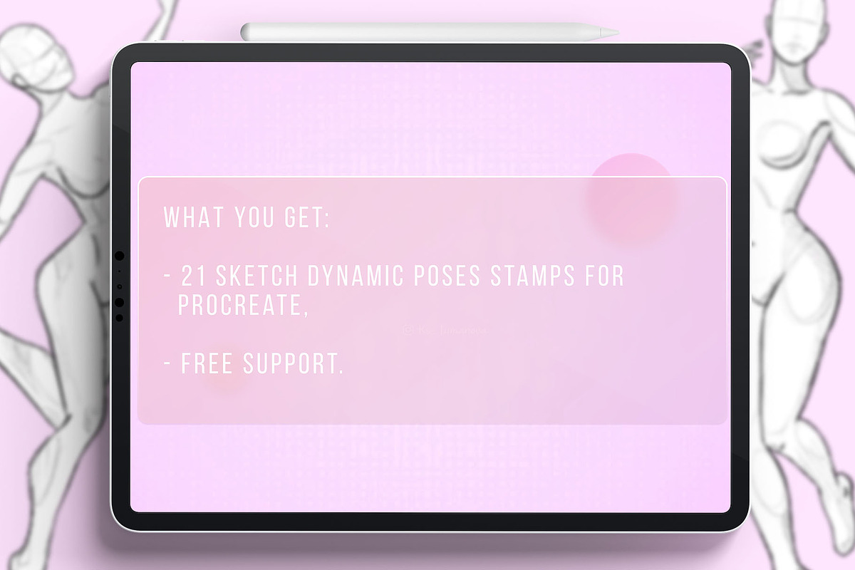Procreate dynamic female pose stamps, a Brush Add-On by KsTumanova (Photo 3 of 3)