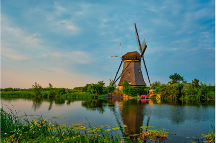 Windmills at Kinderdijk in Holland, an Architecture Photo by f9photos