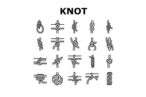 nautical knot rope marine icons set, an Object Illustration by pikepicture