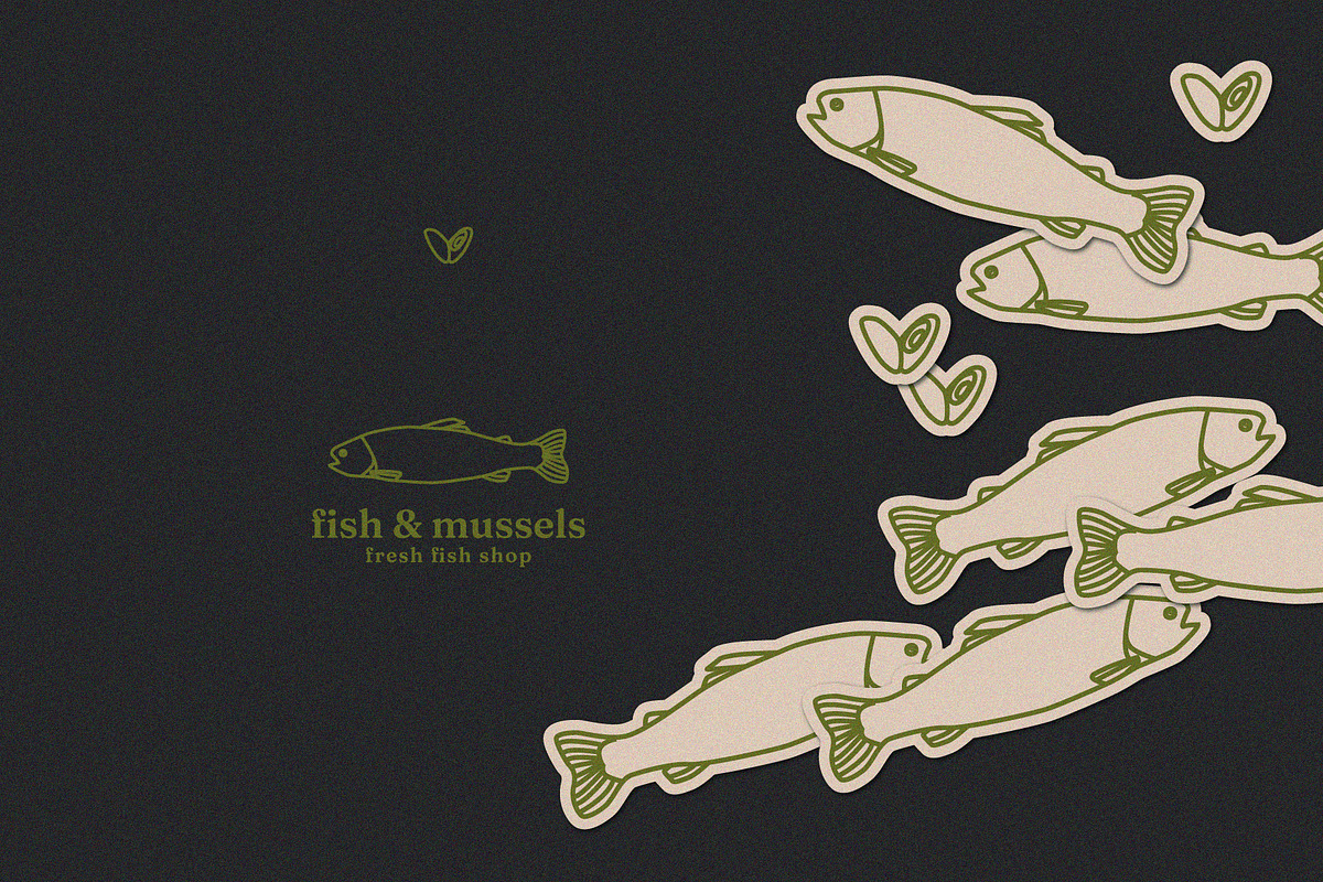 Fish & Mussels - Line Illustrations, an Animal Illustration by line & plane (Photo 8 of 9)