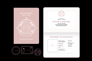 Passport Wedding Invitation Vector