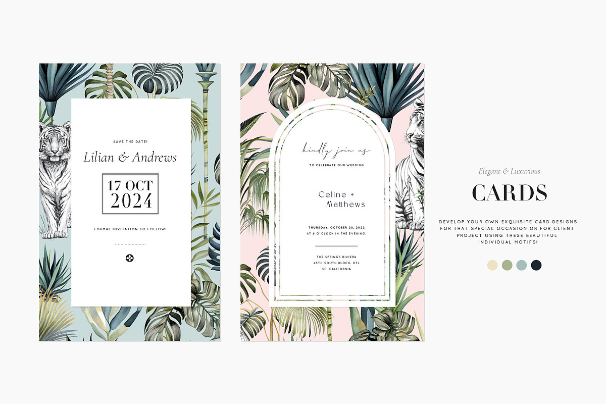 Wilderness, luxury tropical Patterns, a Wallpaper Graphic by Pink Linen (Photo 8 of 14)