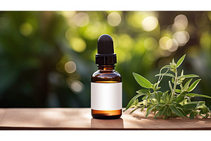 wooden mockup essential oil bottle, a Background Photo by pikepicture