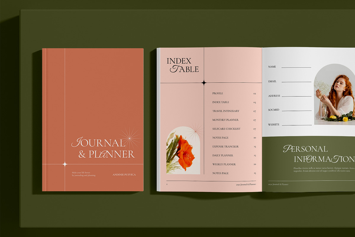 Orange Boho Journal Planner, a Stationery Template by Neermana (Photo 2 of 10)