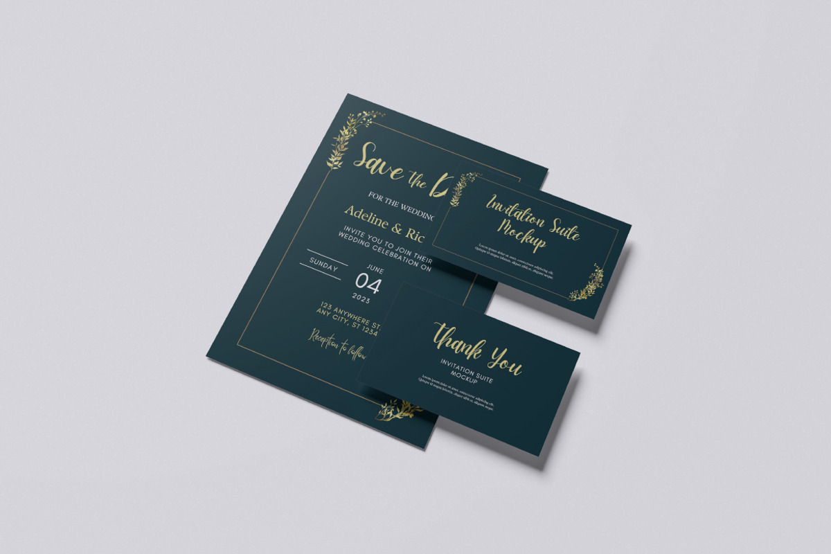 Invitation Suite Mockup, an Advertising Mockup by Pikachudesign (Photo 4 of 5)