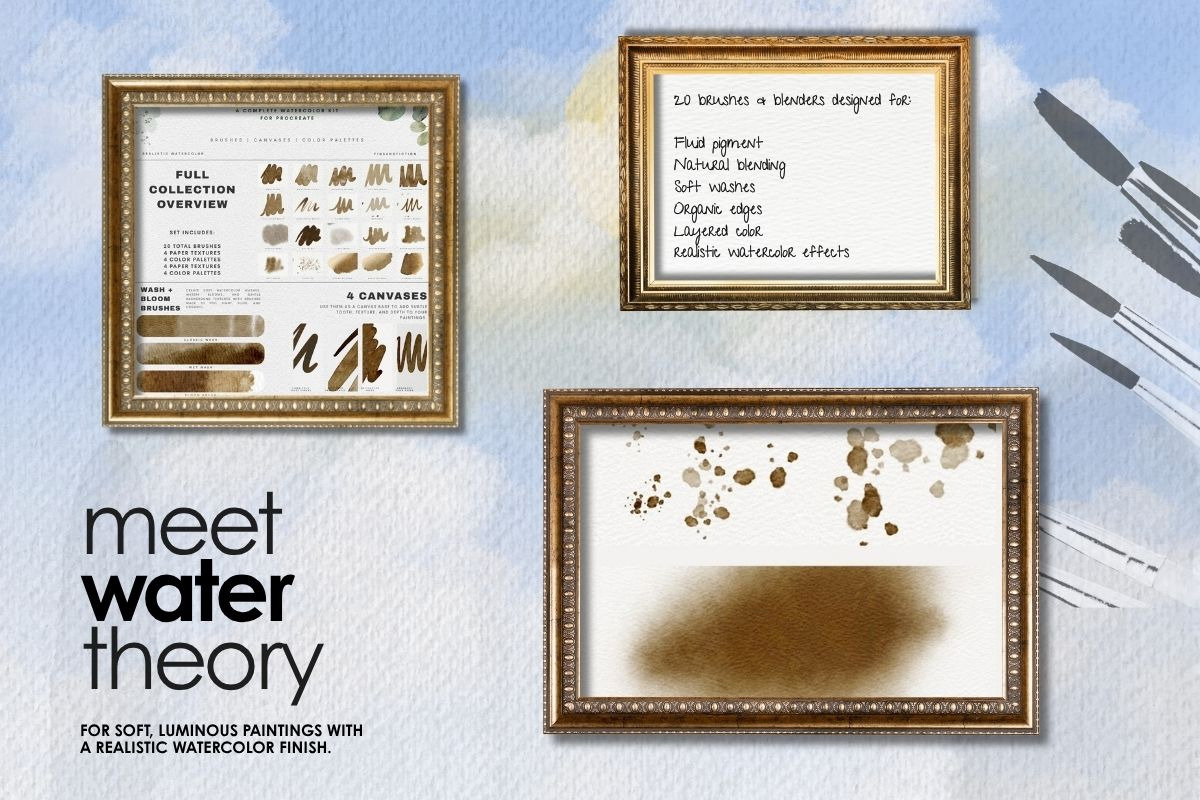 Watercolor Method Procreate Bundle, a Brush Add-On by Fins and Fiction (Photo 3 of 8)