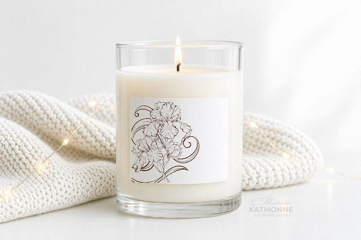 Iris Botanical Line Floral Vector, a Decorative Illustration by katmonne (Photo 9 of 14)